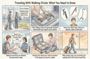 Can You Take Walking Sticks in Carry on Luggage