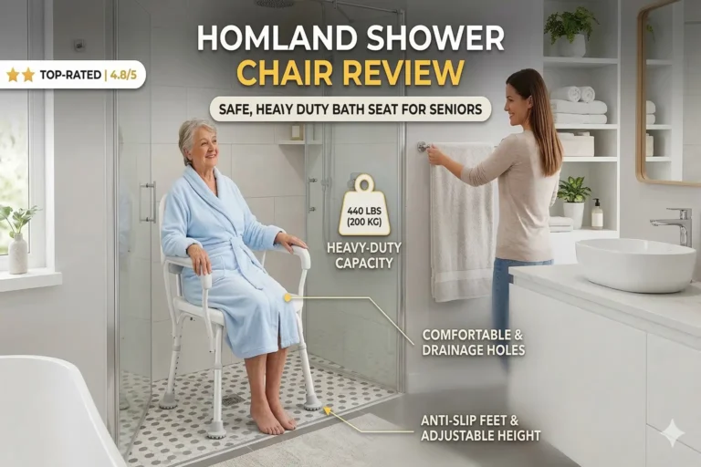 HOMLAND Shower Chair Review: Safe, Heavy Duty Bath Seat for Seniors