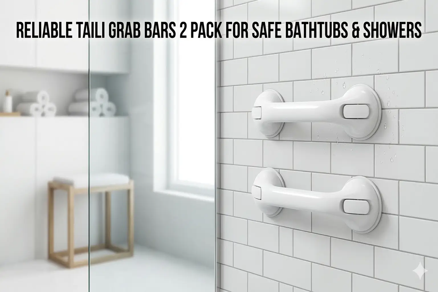 Reliable TAILI Grab Bars 2 Pack for Safe Bathtubs & Showers