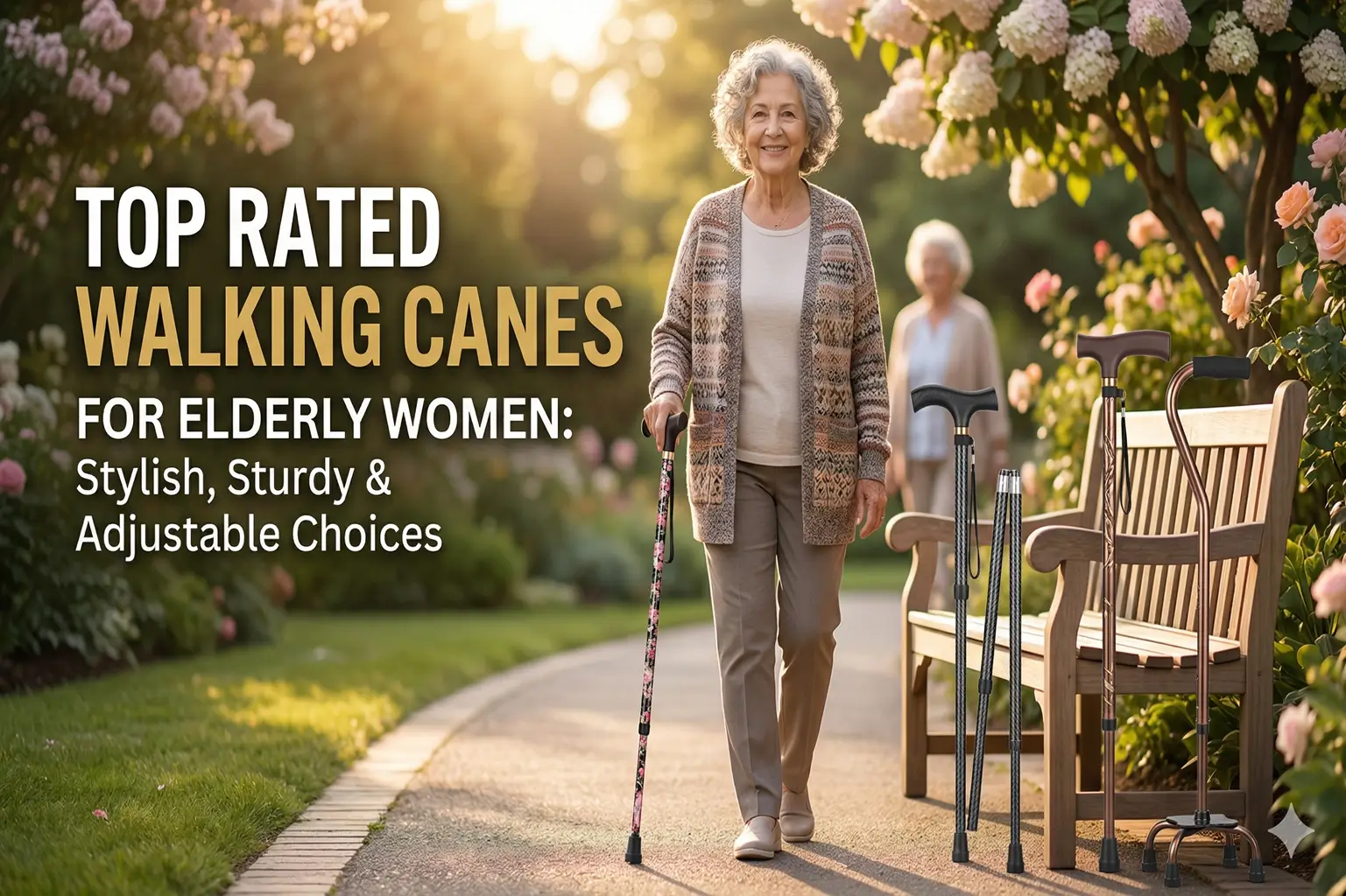 Top Rated Walking Canes for Elderly Women Stylish, Sturdy & Adjustable Choices